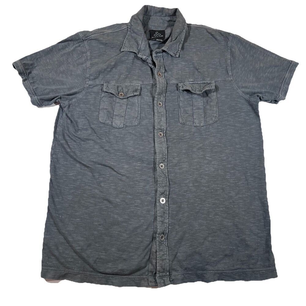 PrAna Breathe Short Sleeve Button Down Shirt Outdoor Hiking Men's Large FLAWED